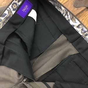 Tallia Brown No Cuff Mens Slacks